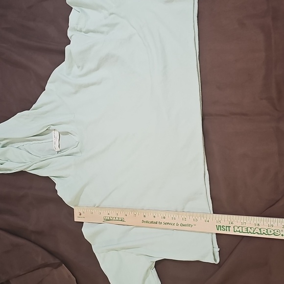 Urban Outfitter Mint Green Long Sleeve T-shirt Hoodie Cropped Oversize Size S - Picture 5 of 7